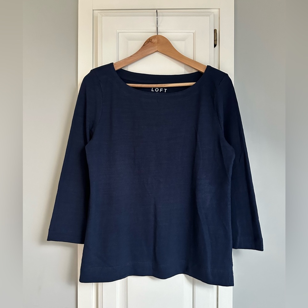 LOFT || Cotton Top in Navy